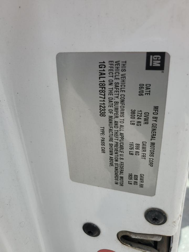 2007 Chevrolet Cobalt Lt VIN: 1G1AL18F877112338 Lot: 61845564