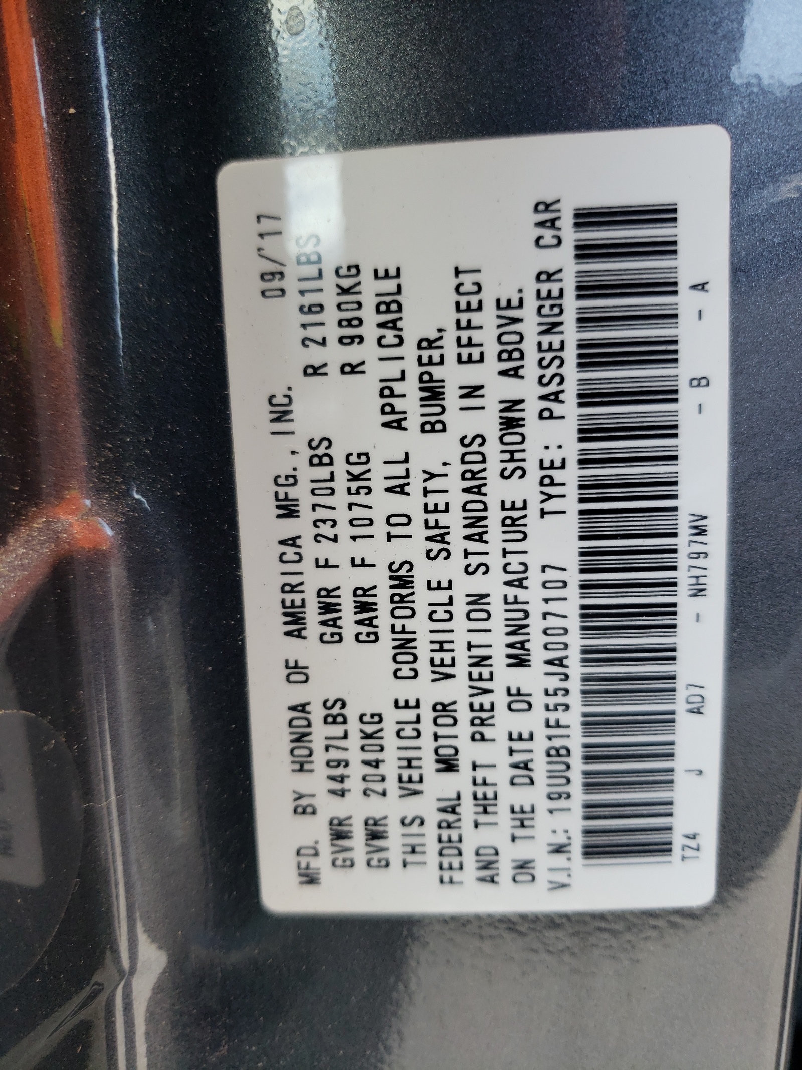 19UUB1F55JA007107 2018 Acura Tlx Tech