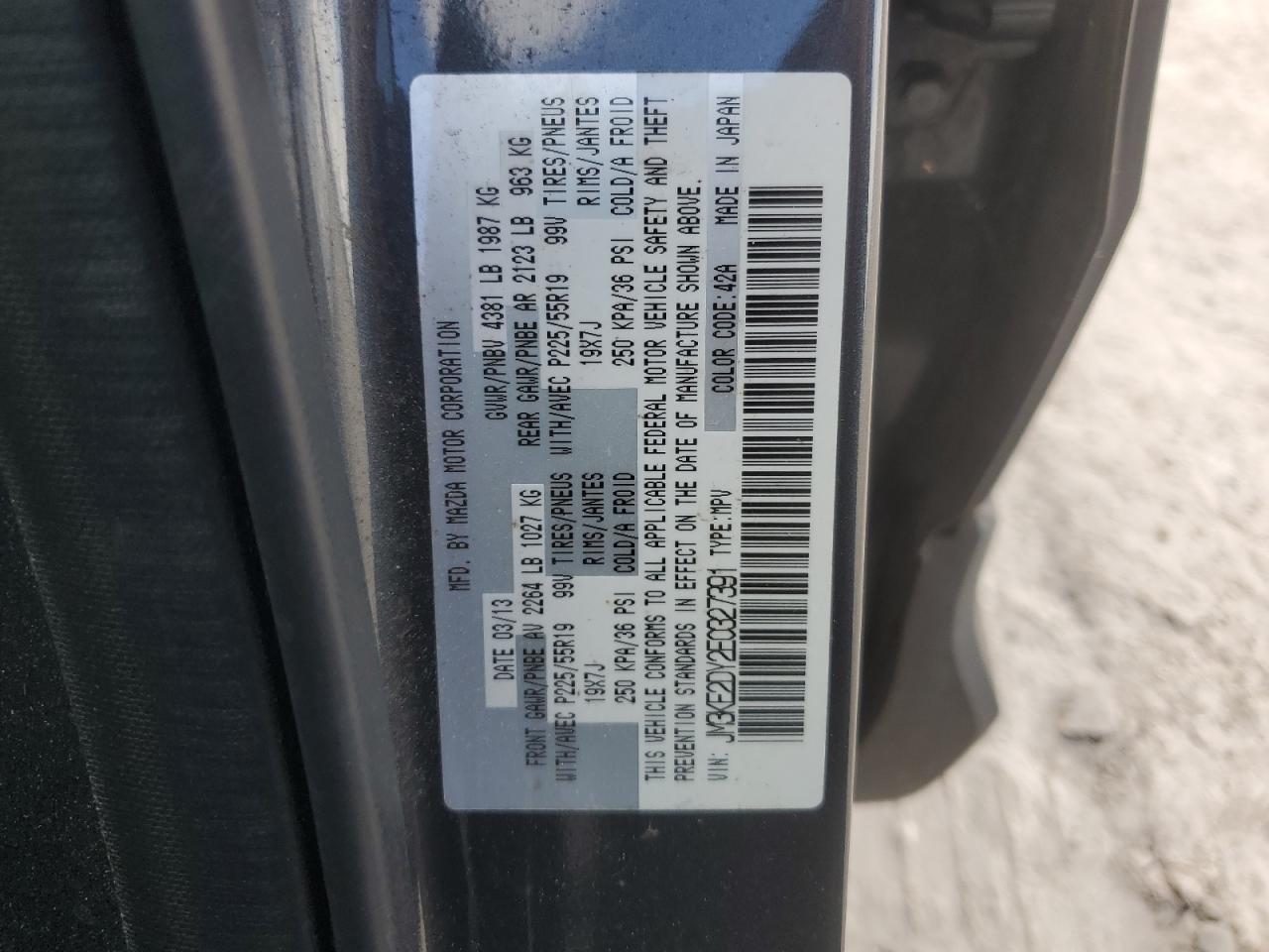 2014 Mazda Cx-5 Gt VIN: JM3KE2DY2E0327391 Lot: 63448434