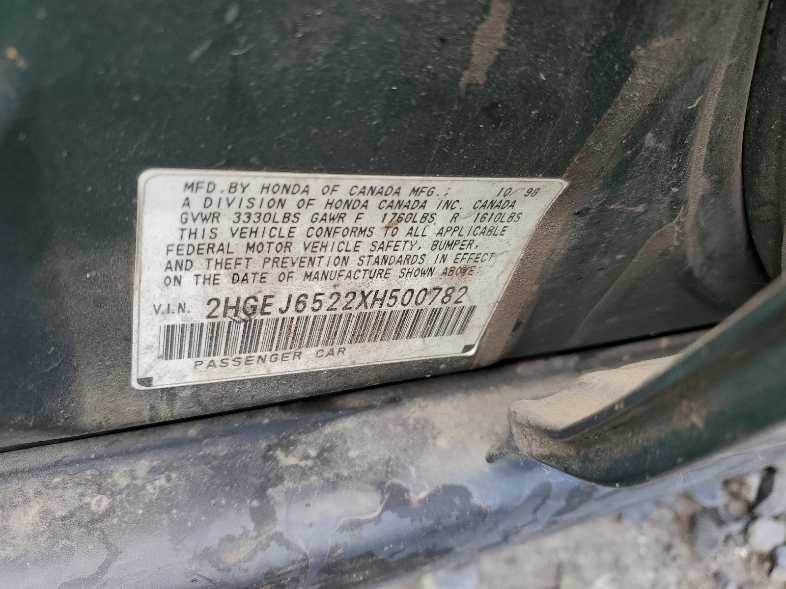 2HGEJ6522XH500782 1999 Honda Civic Dx