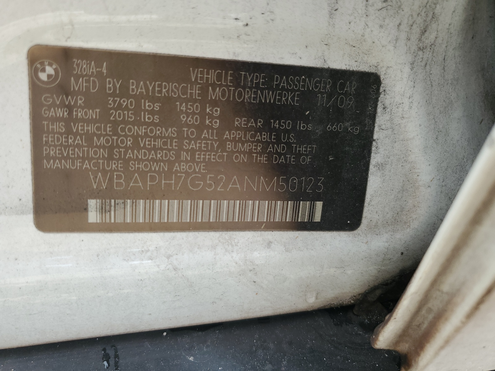 WBAPH7G52ANM50123 2010 BMW 328 I