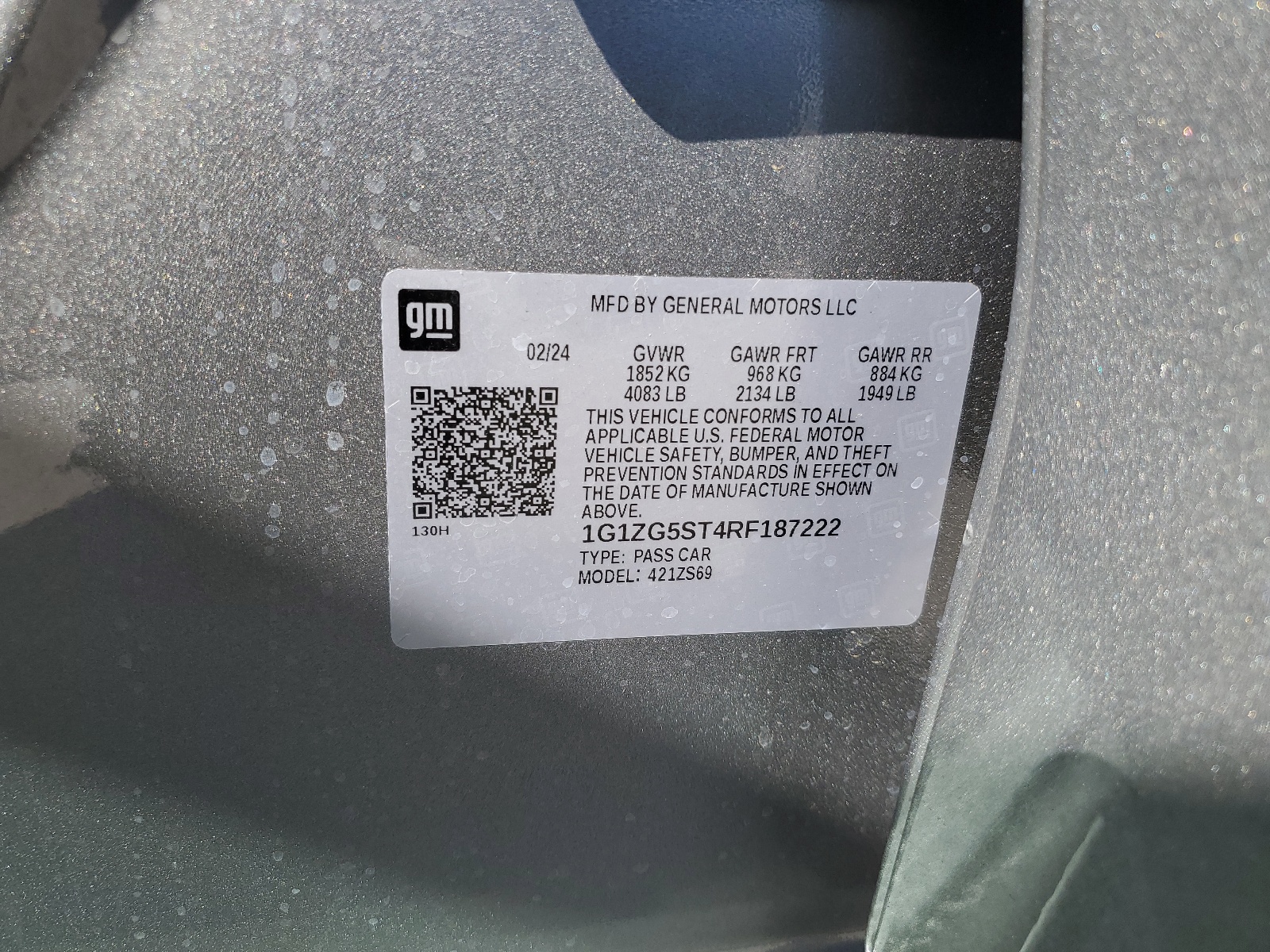 1G1ZG5ST4RF187222 2024 Chevrolet Malibu Rs