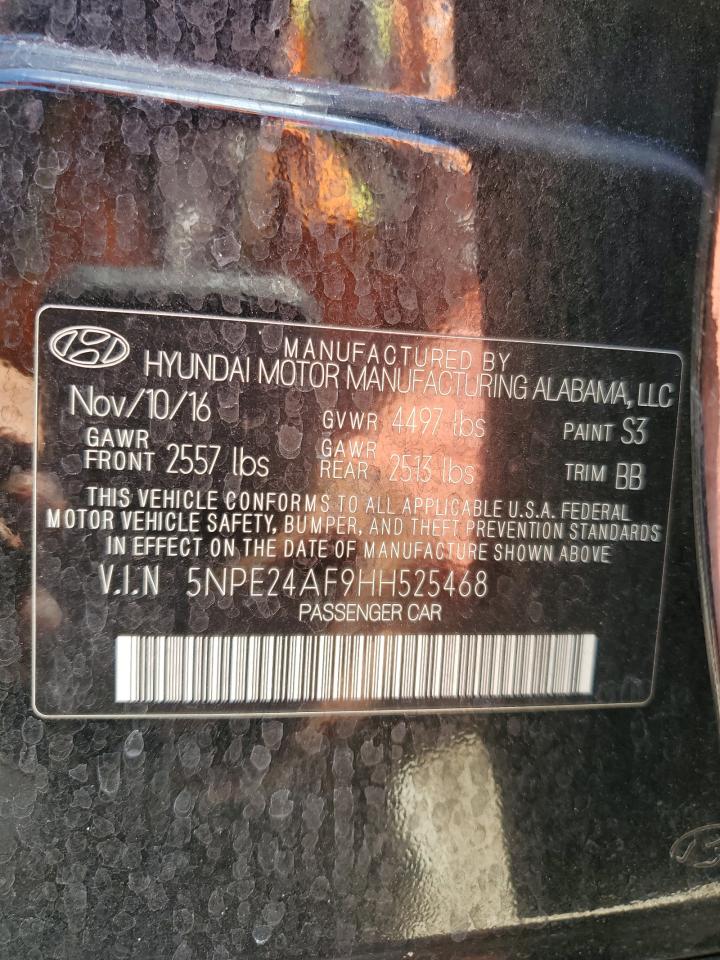 2017 Hyundai Sonata Se VIN: 5NPE24AF9HH525468 Lot: 63072184