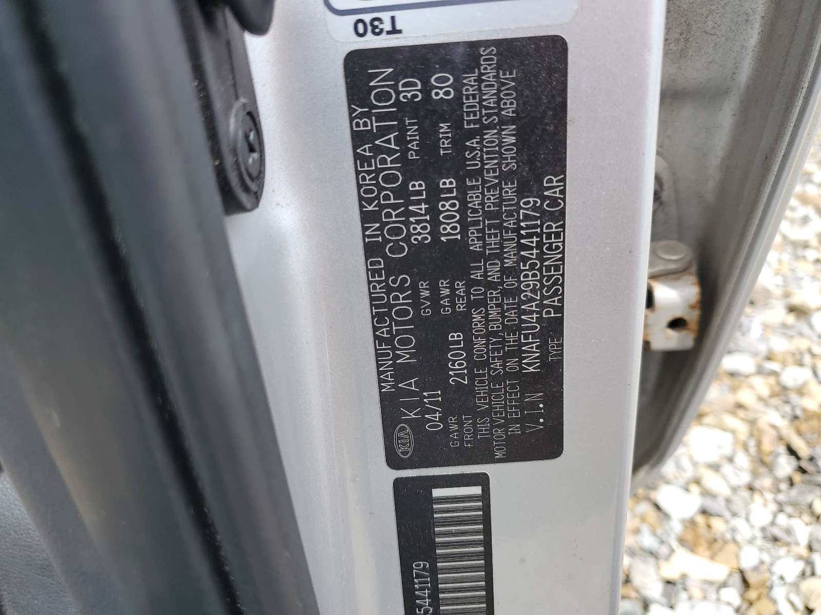 KNAFU4A29B5441179 2011 Kia Forte Ex