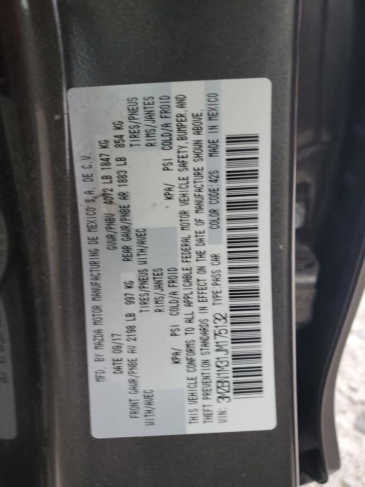 2018 Mazda 3 Grand Touring VIN: 3MZBN1M31JM175132 Lot: 61784564