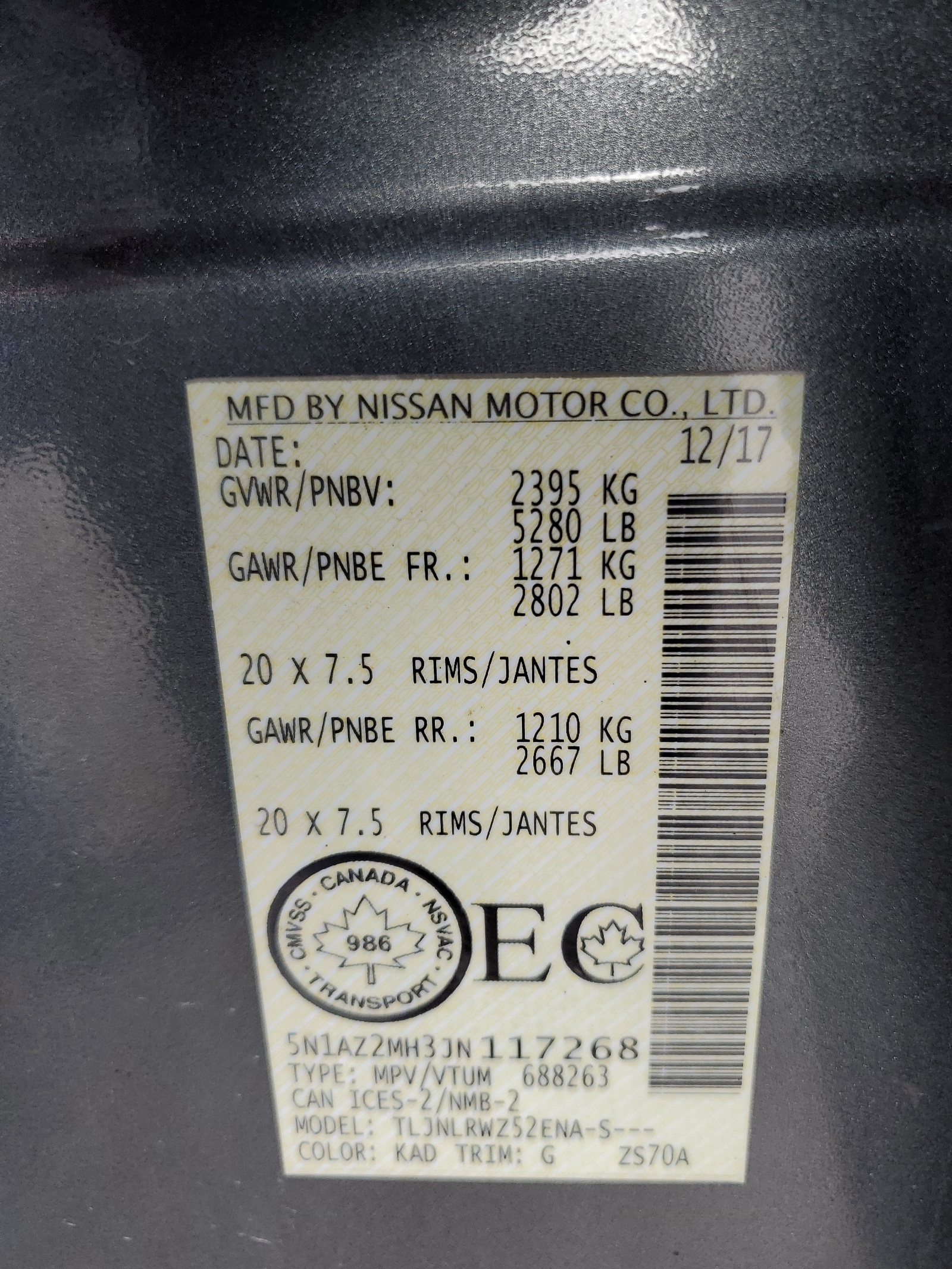 5N1AZ2MH3JN117268 2018 Nissan Murano S