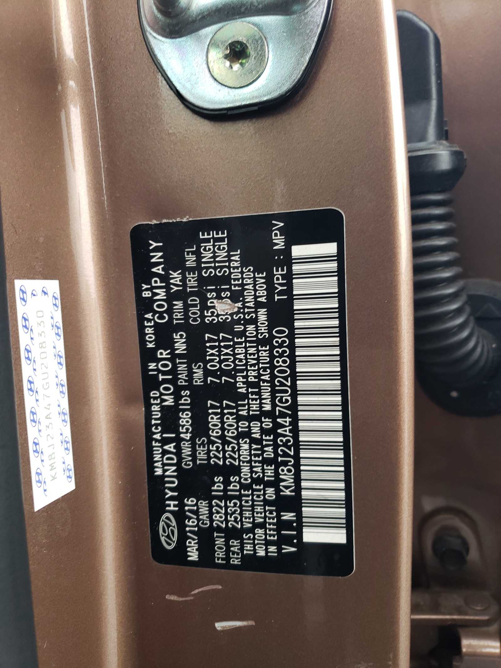 KM8J23A47GU208330 2016 Hyundai Tucson Se