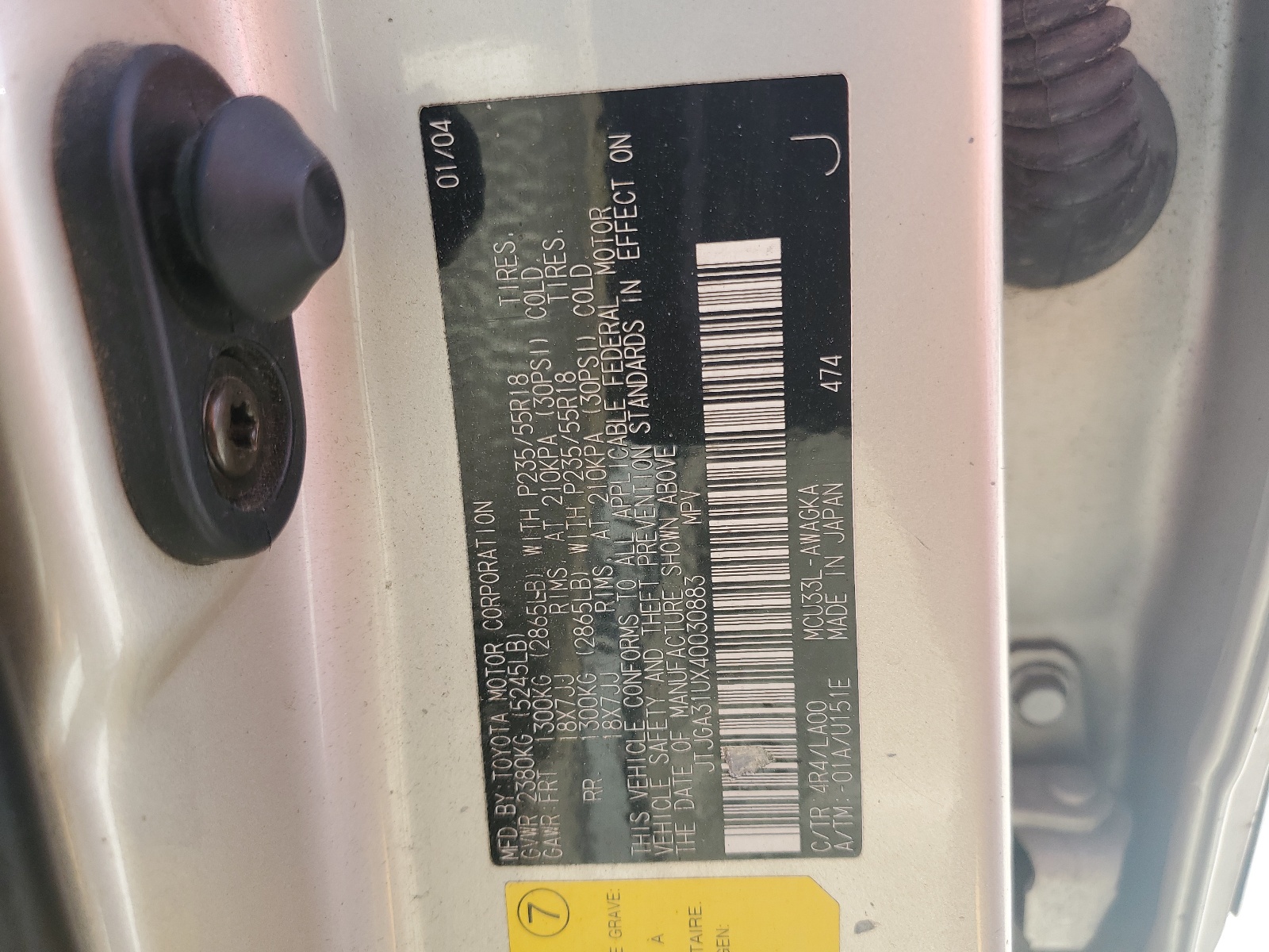 JTJGA31UX40030883 2004 Lexus Rx 330