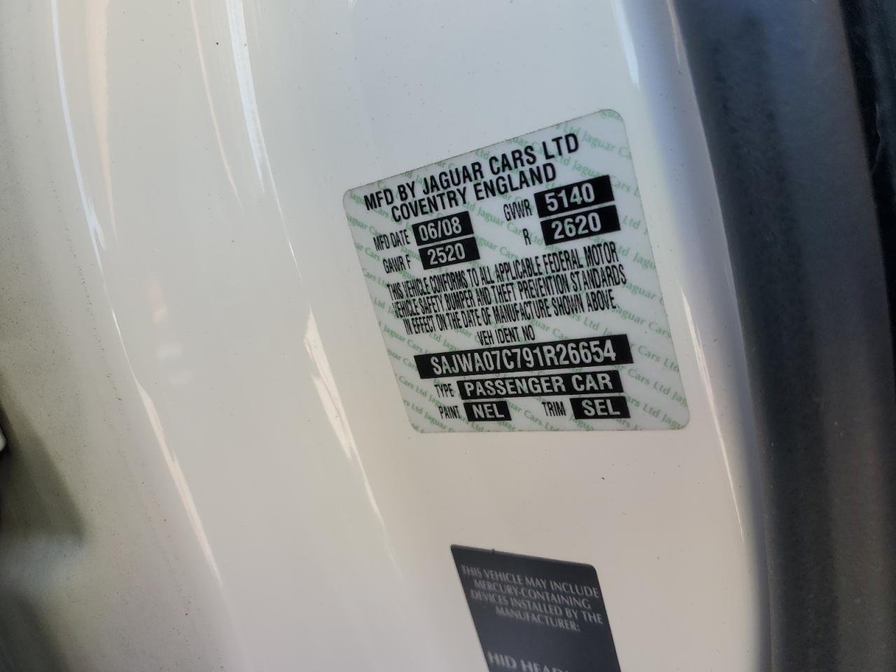 2009 Jaguar Xf Supercharged VIN: SAJWA07C791R26654 Lot: 61894754