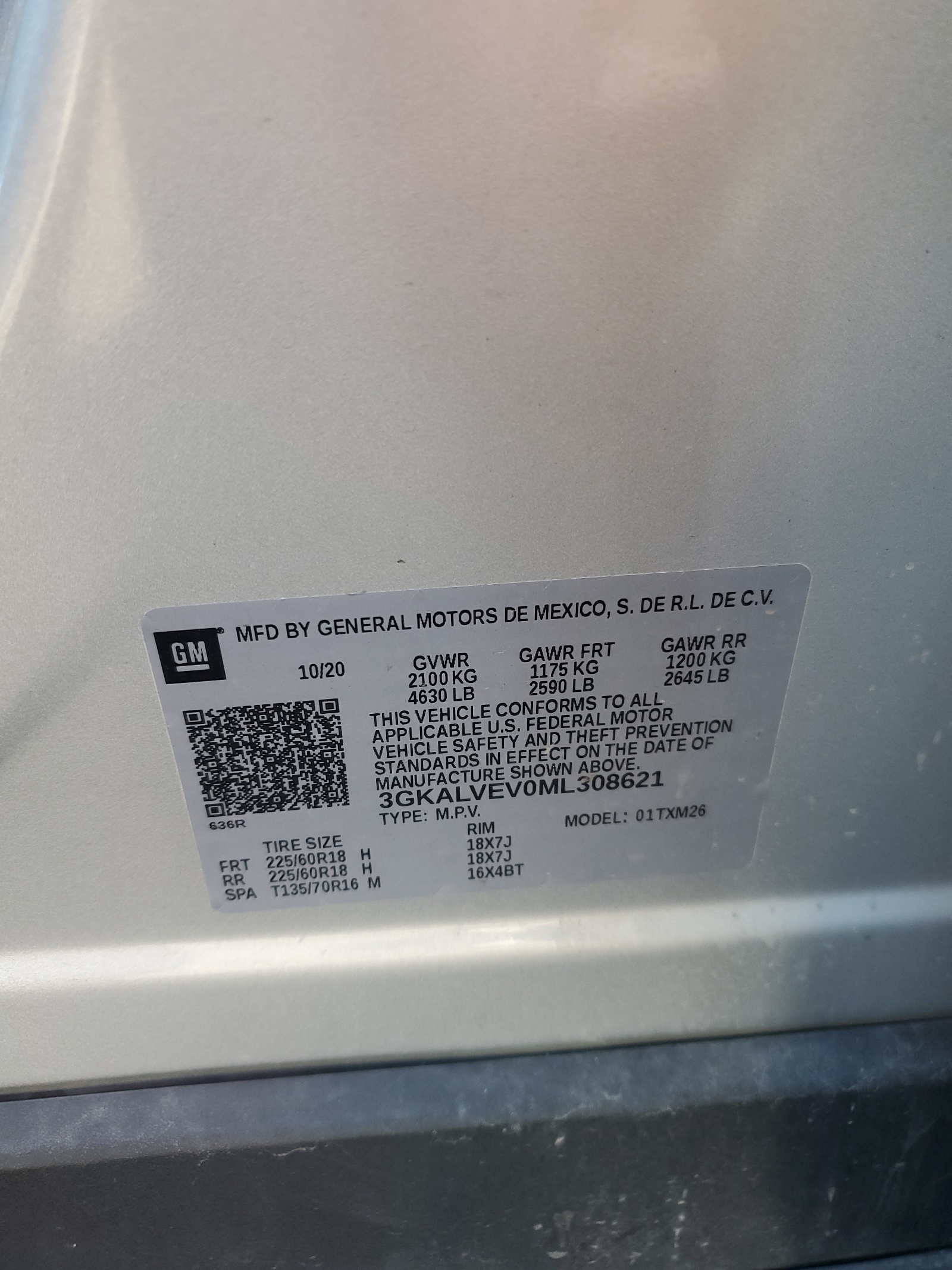 3GKALVEV0ML308621 2021 GMC Terrain Slt