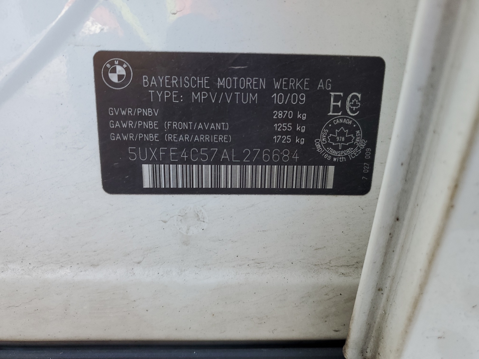 5UXFE4C57AL276684 2010 BMW X5 xDrive30I