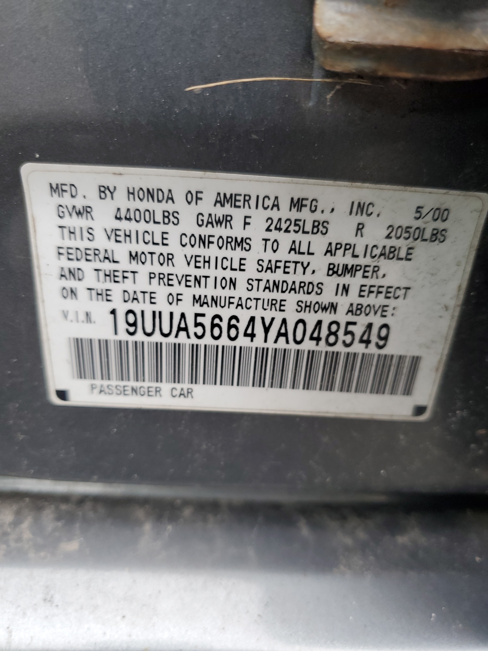 19UUA5664YA048549 2000 Acura 3.2Tl