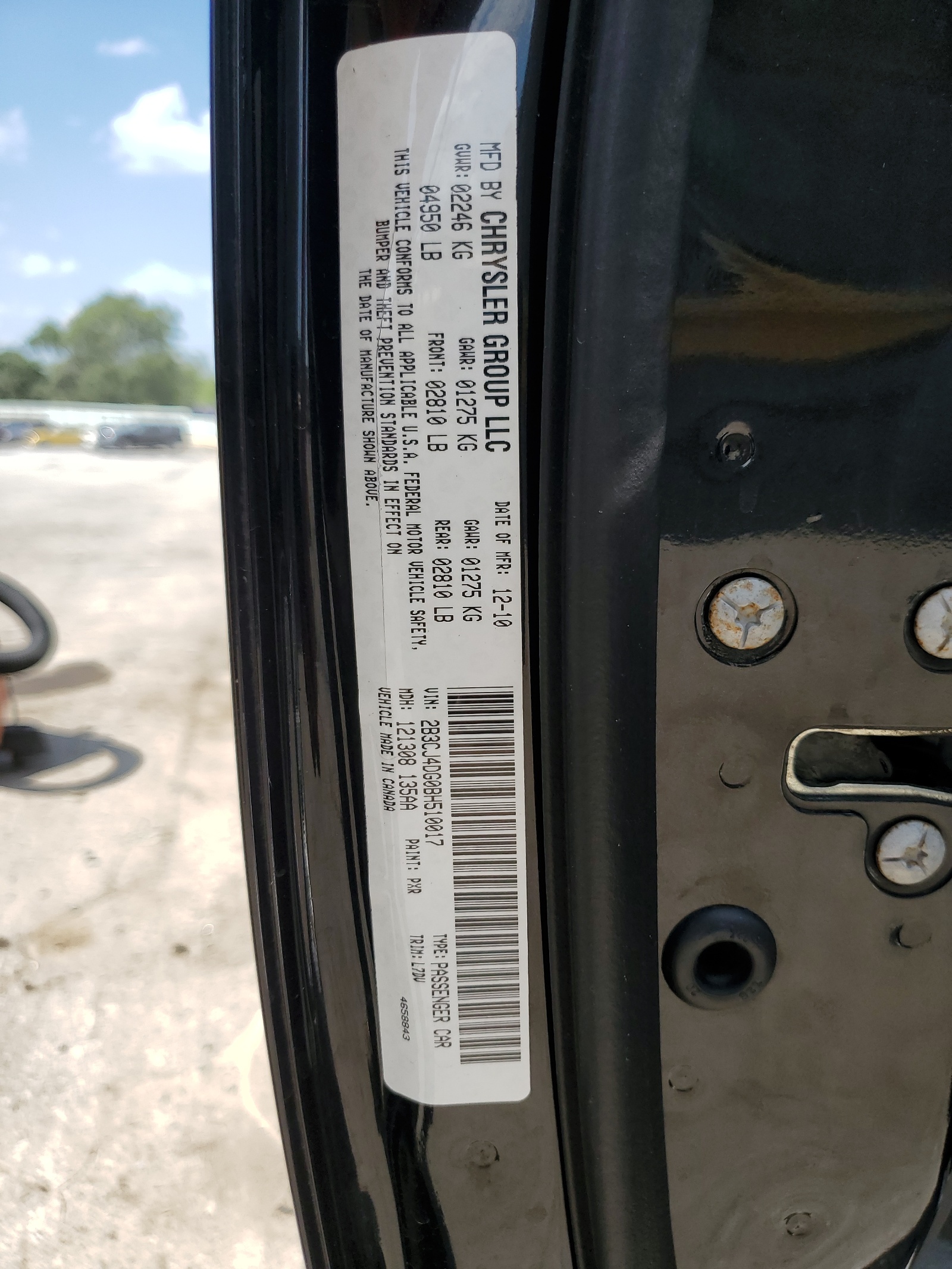 2B3CJ4DG0BH510017 2011 Dodge Challenger