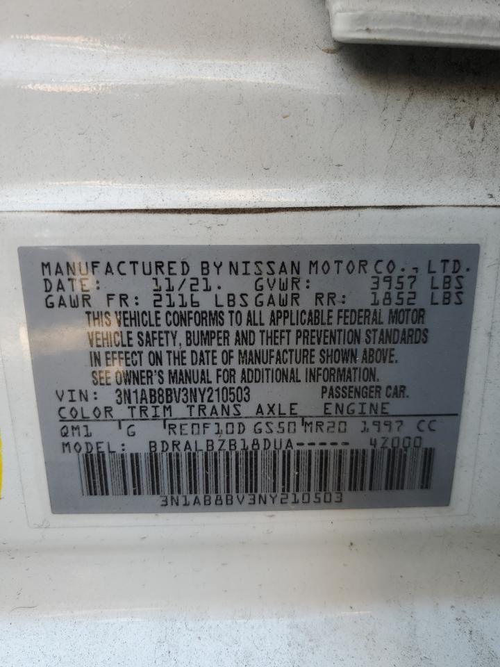 2022 Nissan Sentra S VIN: 3N1AB8BV3NY210503 Lot: 62677184