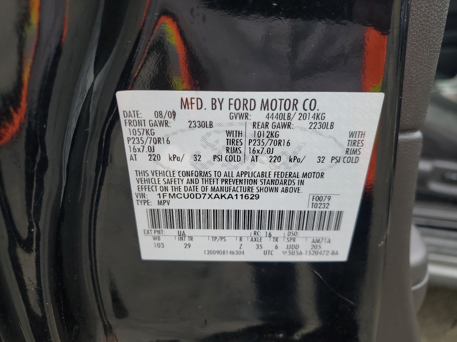 1FMCU0D7XAKA11629 2010 Ford Escape Xlt