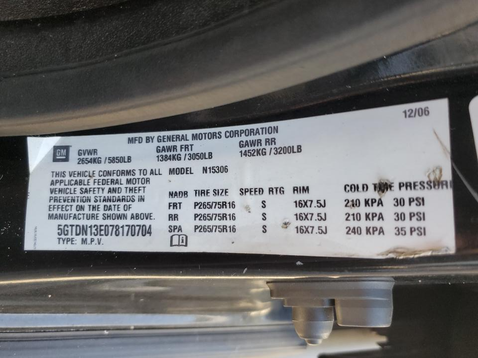 5GTDN13E078170704 2007 Hummer H3