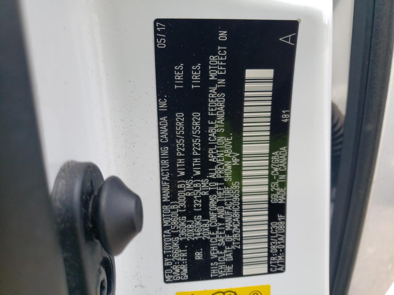 2017 Lexus Rx 350 Base VIN: 2T2BZMCA8HC096595 Lot: 63671194