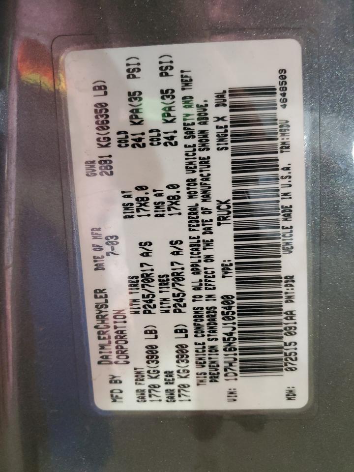 2004 Dodge Ram 1500 St VIN: 1D7HU16N54J105400 Lot: 65288884