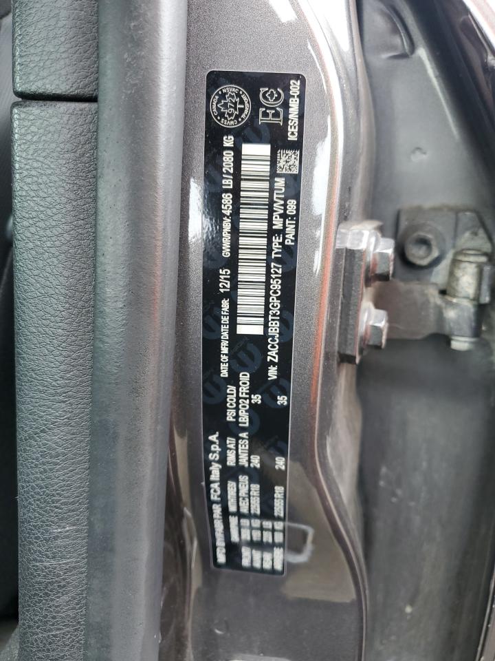 2016 Jeep Renegade Latitude VIN: ZACCJBBT3GPC95127 Lot: 61039564