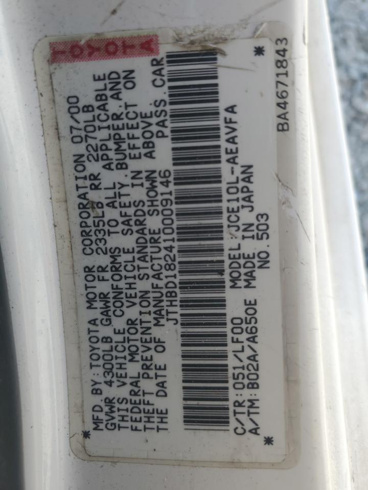 2001 Lexus Is 300 VIN: JTHBD182410009146 Lot: 65260074