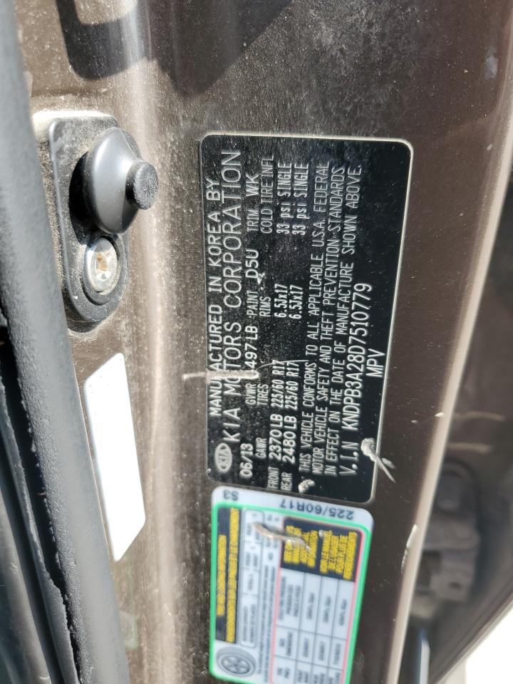 2013 Kia Sportage Base VIN: KNDPB3A28D7510779 Lot: 62249754