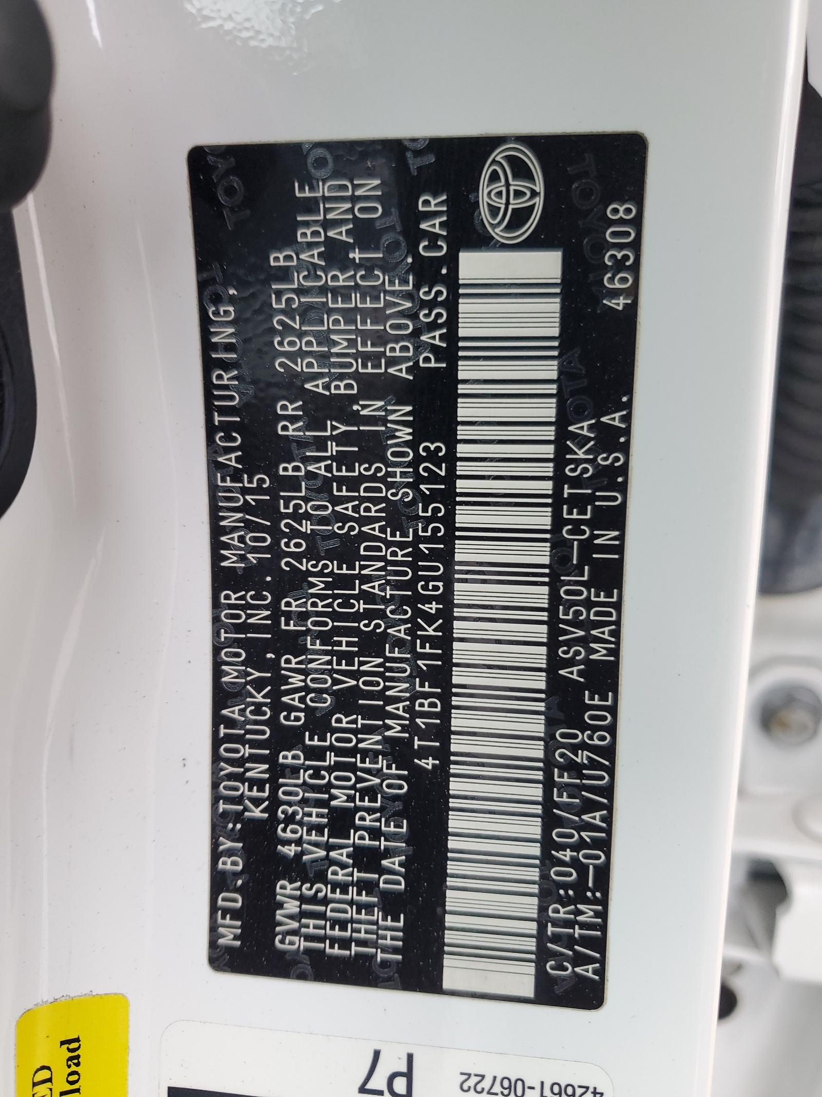 4T1BF1FK4GU155123 2016 Toyota Camry Le