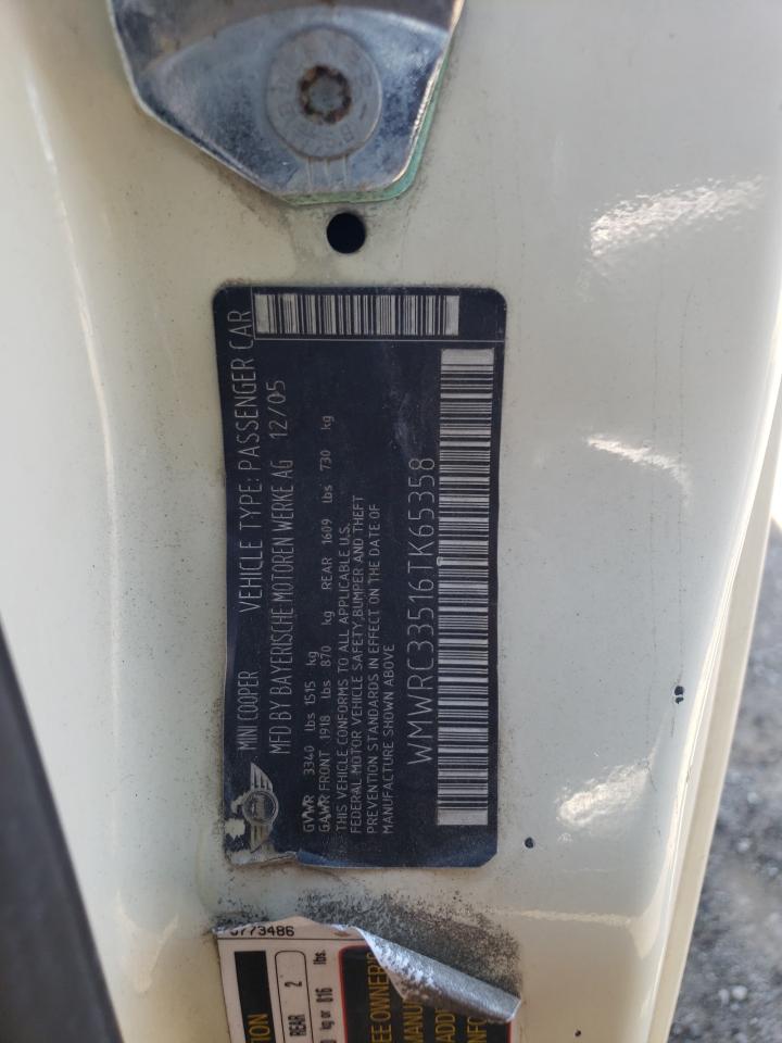 2006 Mini Cooper VIN: WMWRC33516TK65358 Lot: 63822864