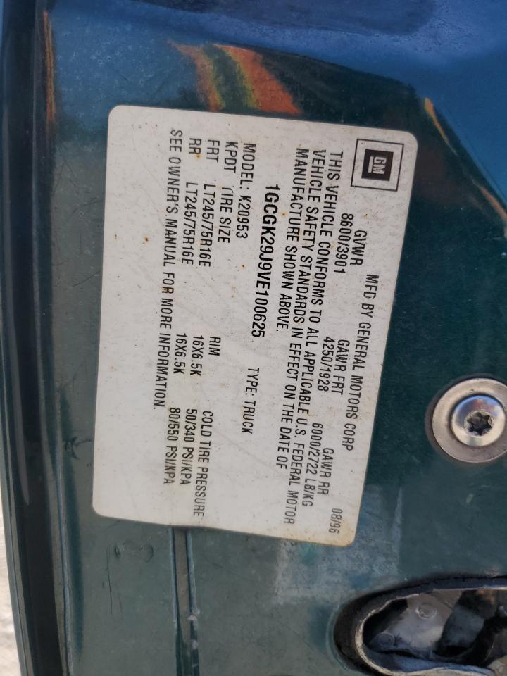 1997 Chevrolet Gmt-400 K2500 VIN: 1GCGK29J9VE100625 Lot: 63732464