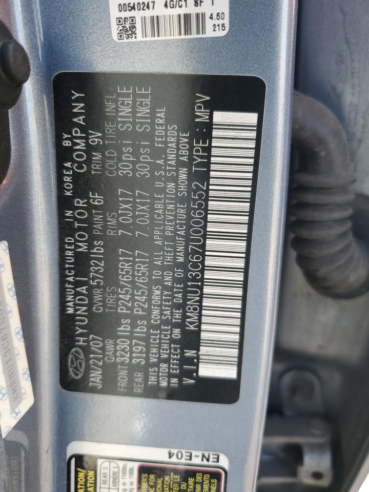 2007 Hyundai Veracruz Gls VIN: KM8NU13C67U006552 Lot: 63331224