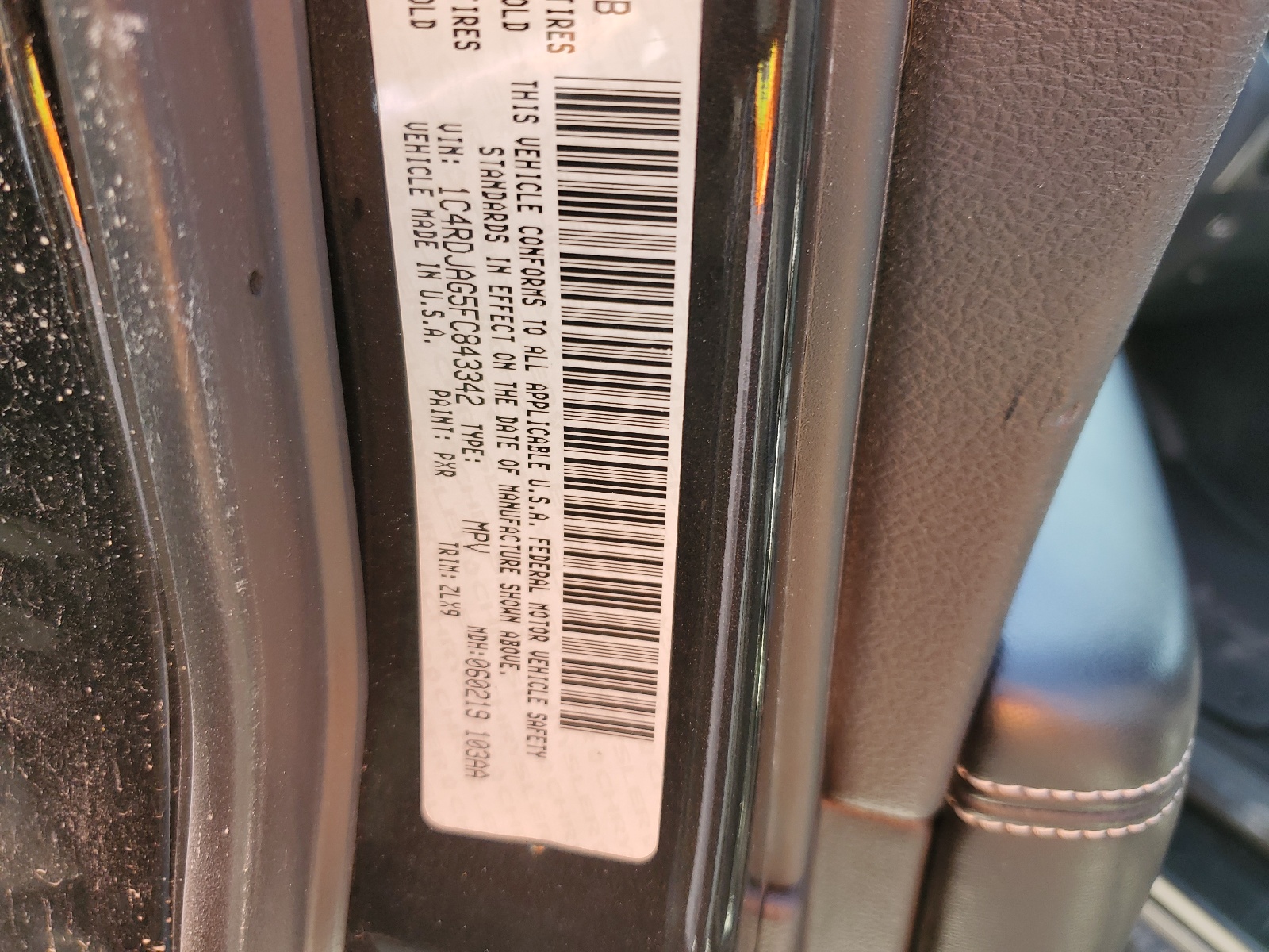 1C4RDJAG5FC843342 2015 Dodge Durango Sxt