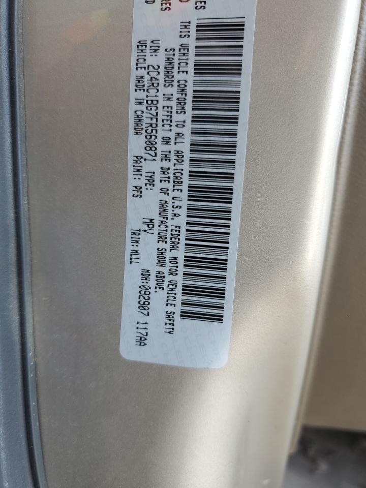 2015 Chrysler Town & Country Touring VIN: 2C4RC1BG7FR560871 Lot: 64666984