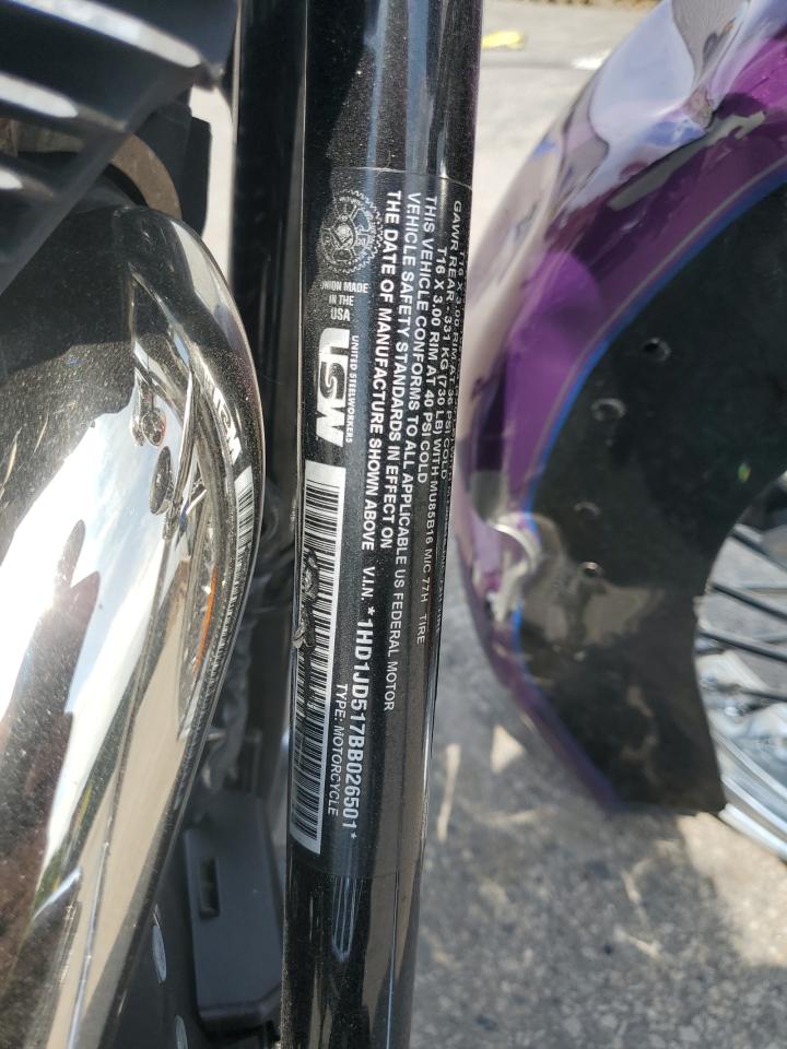 2011 Harley-Davidson Flstn VIN: 1HD1JD517BB026501 Lot: 62093224