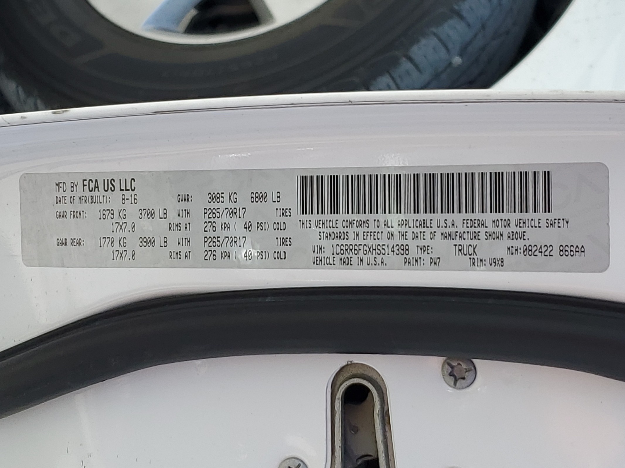 1C6RR6FGXHS514398 2017 Ram 1500 St