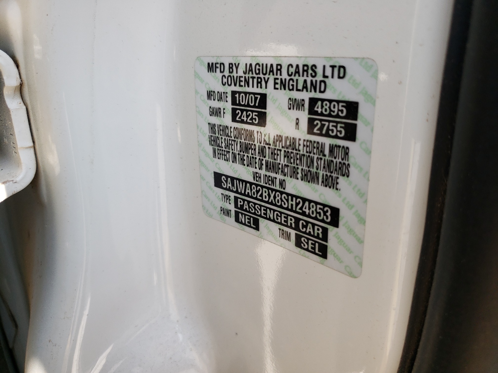 SAJWA82BX8SH24853 2008 Jaguar Xj Vanden Plas