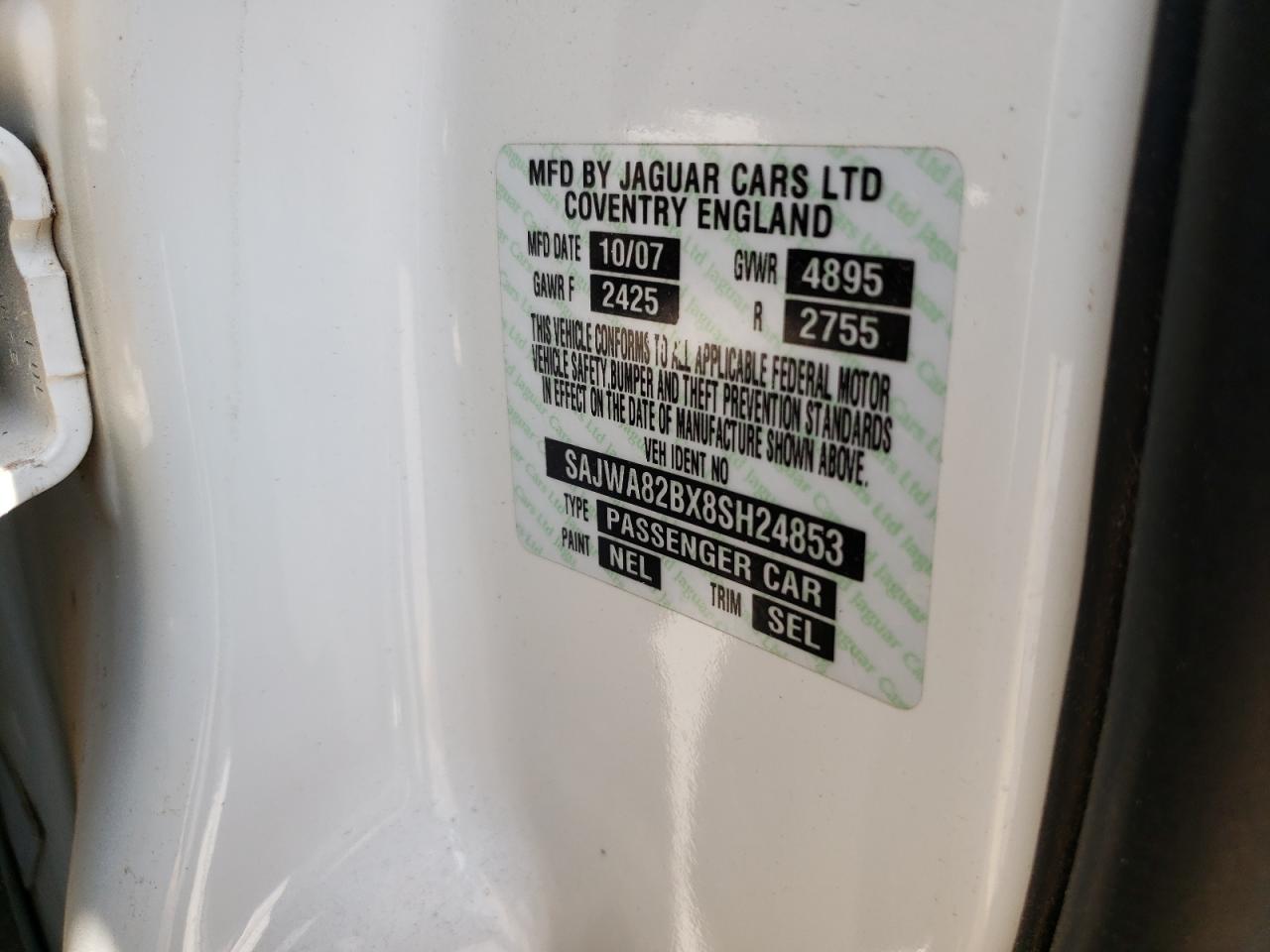 2008 Jaguar Xj Vanden Plas VIN: SAJWA82BX8SH24853 Lot: 64642794