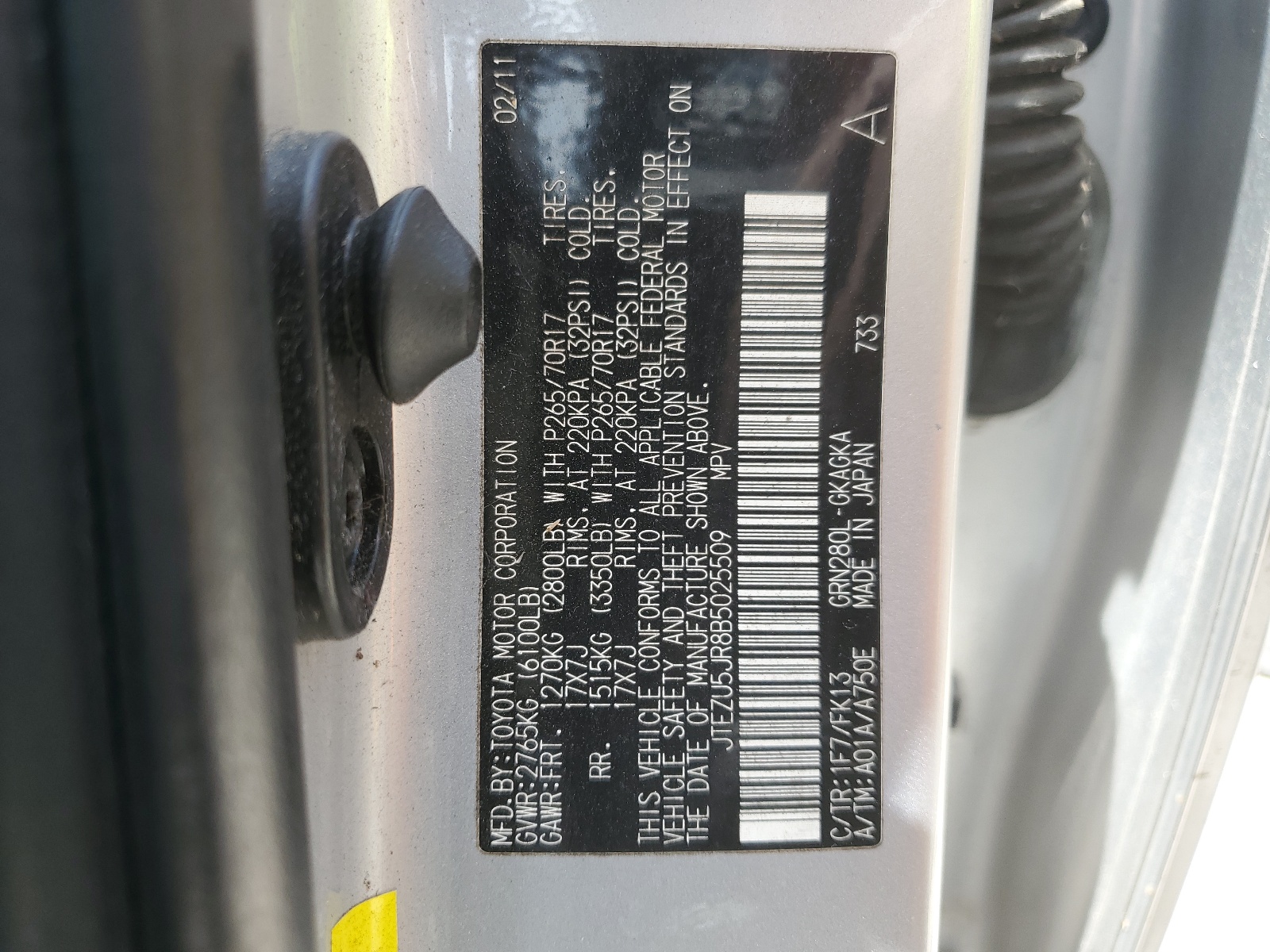 JTEZU5JR8B5025509 2011 Toyota 4Runner Sr5