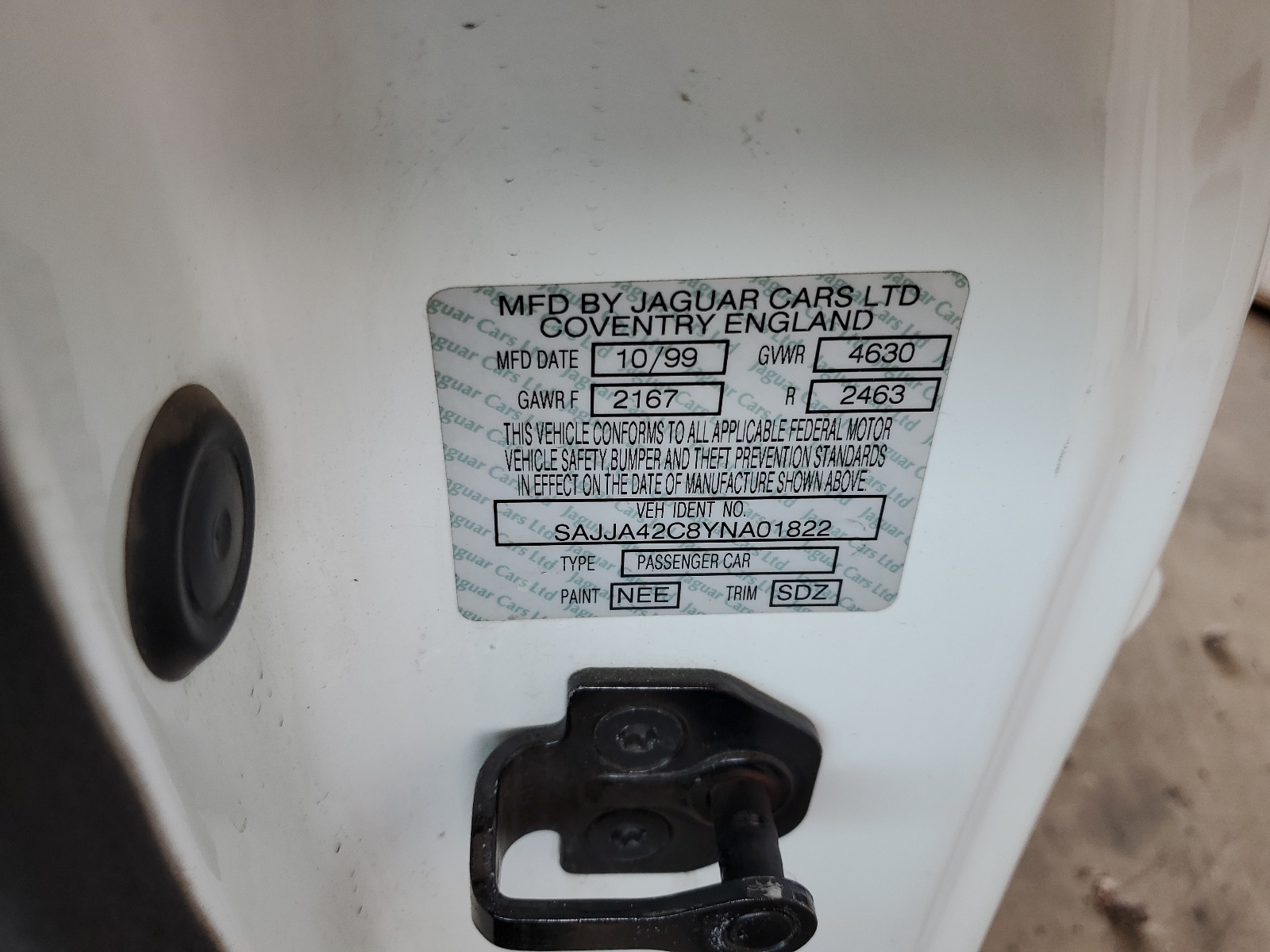 SAJJA42C8YNA01822 2000 Jaguar Xk8