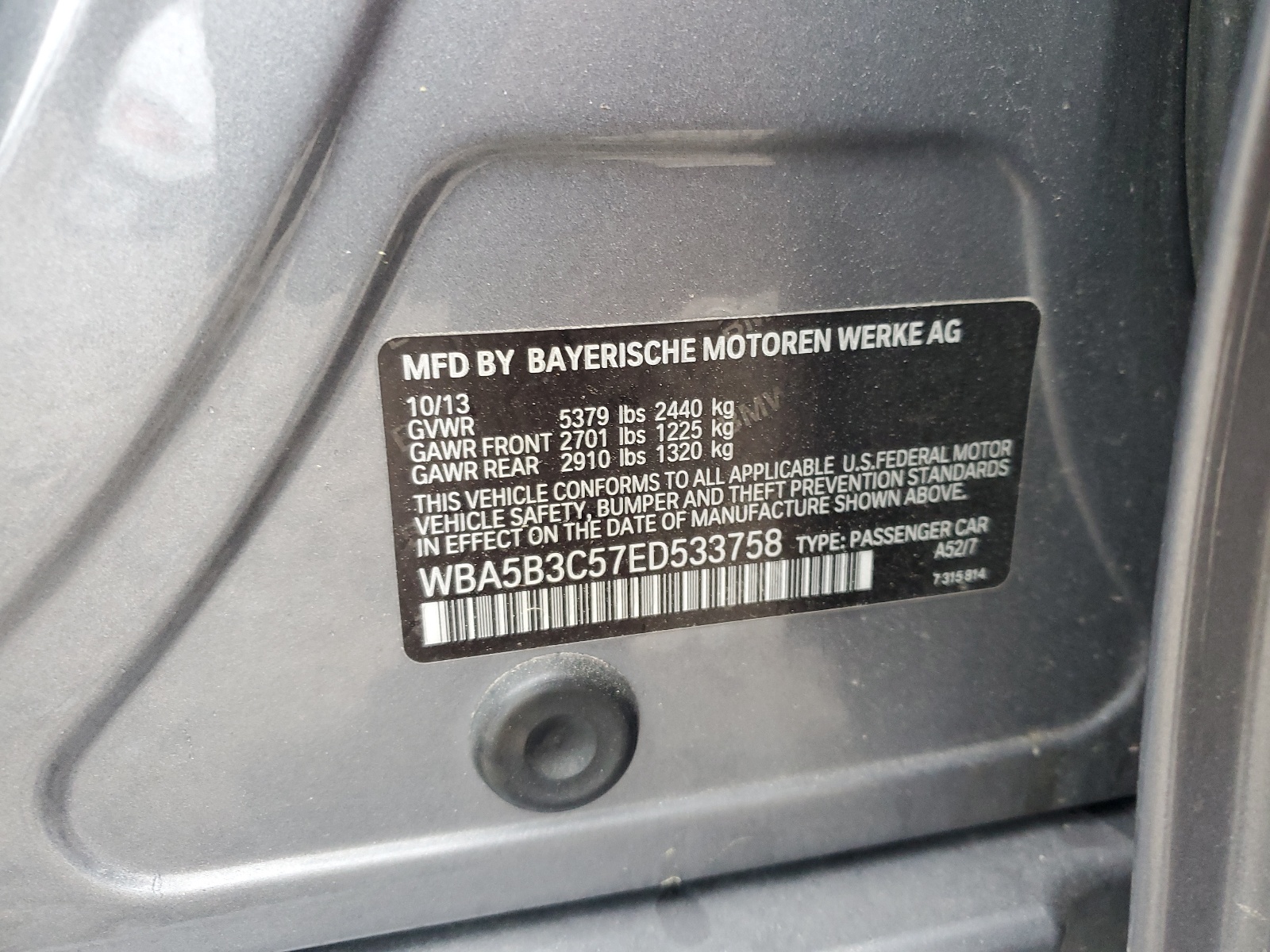 WBA5B3C57ED533758 2014 BMW 535 Xi