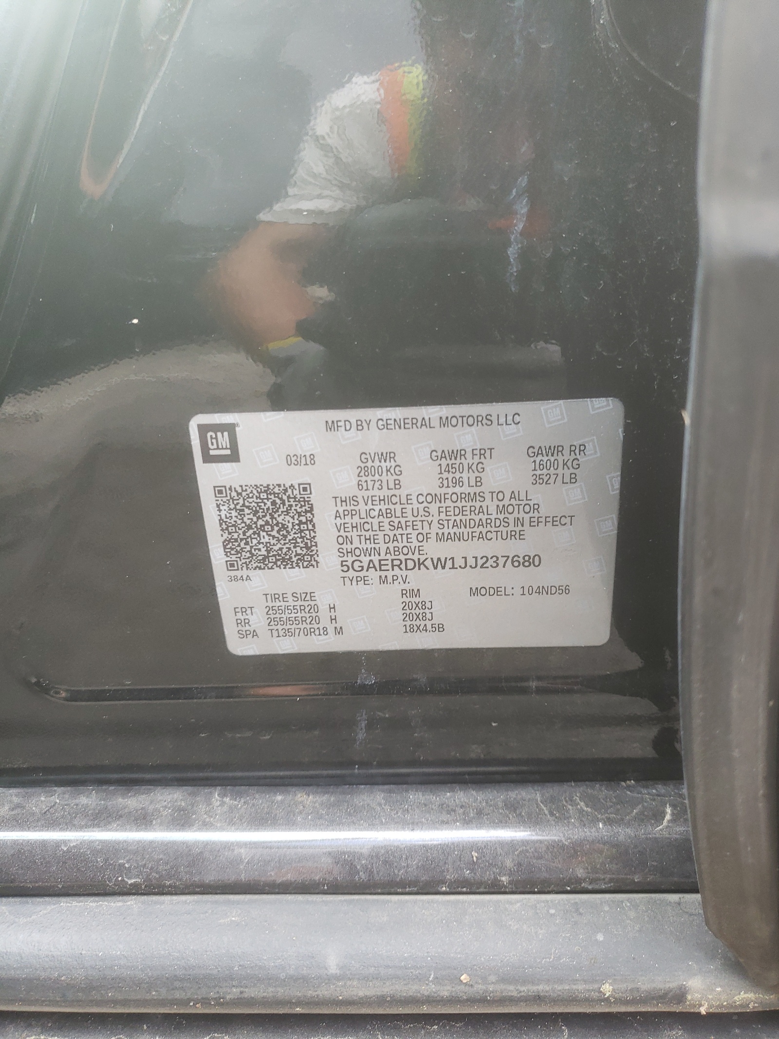 5GAERDKW1JJ237680 2018 Buick Enclave Avenir