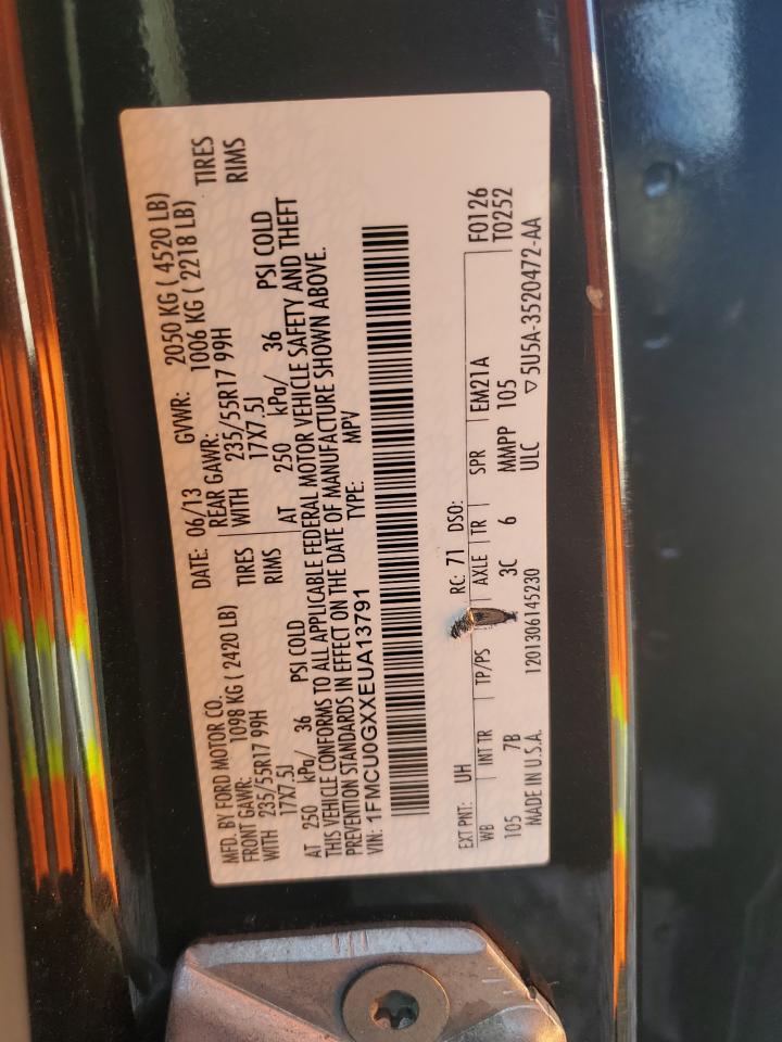 2014 Ford Escape Se VIN: 1FMCU0GXXEUA13791 Lot: 64872944