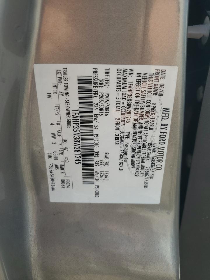 1FAHP35N38W281245 2008 Ford Focus Se