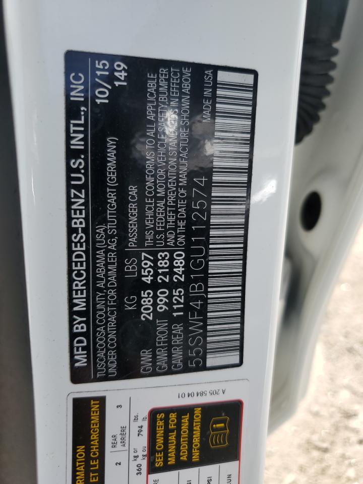 2016 Mercedes-Benz C 300 VIN: 55SWF4JB1GU112574 Lot: 64752244