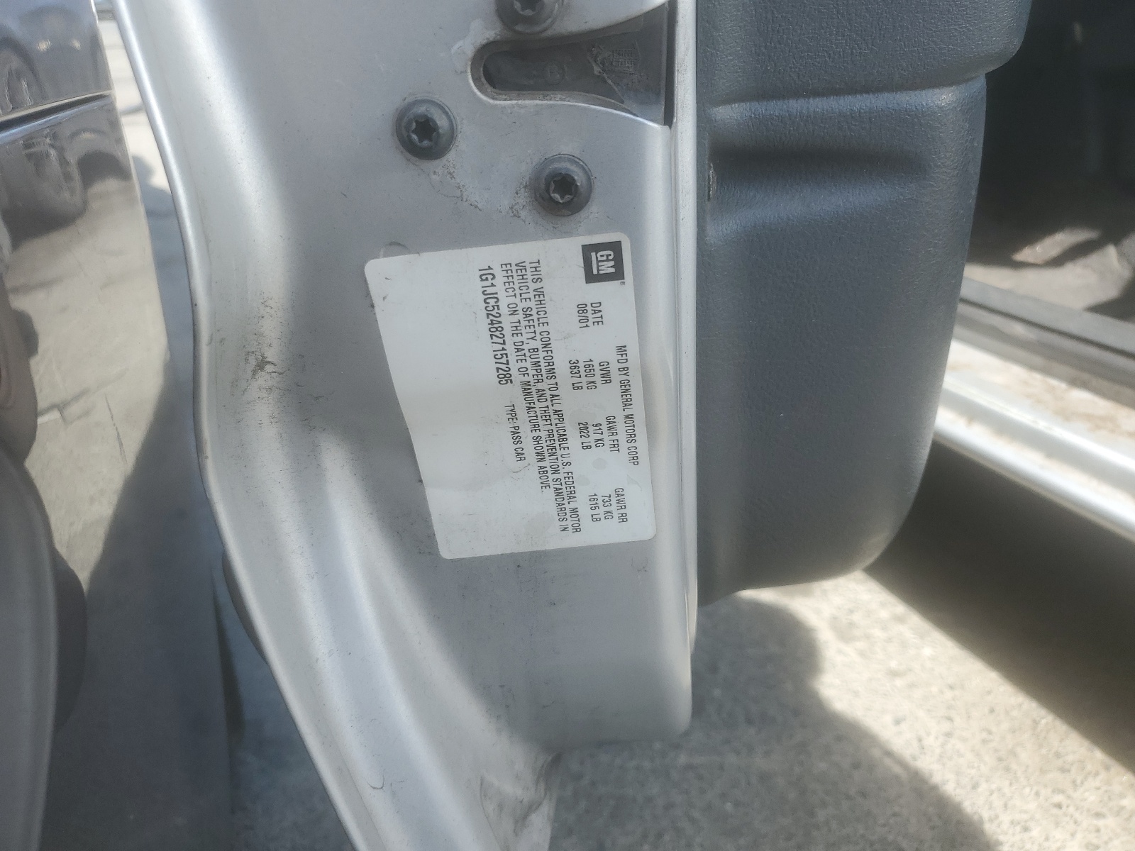 1G1JC524827157285 2002 Chevrolet Cavalier Base