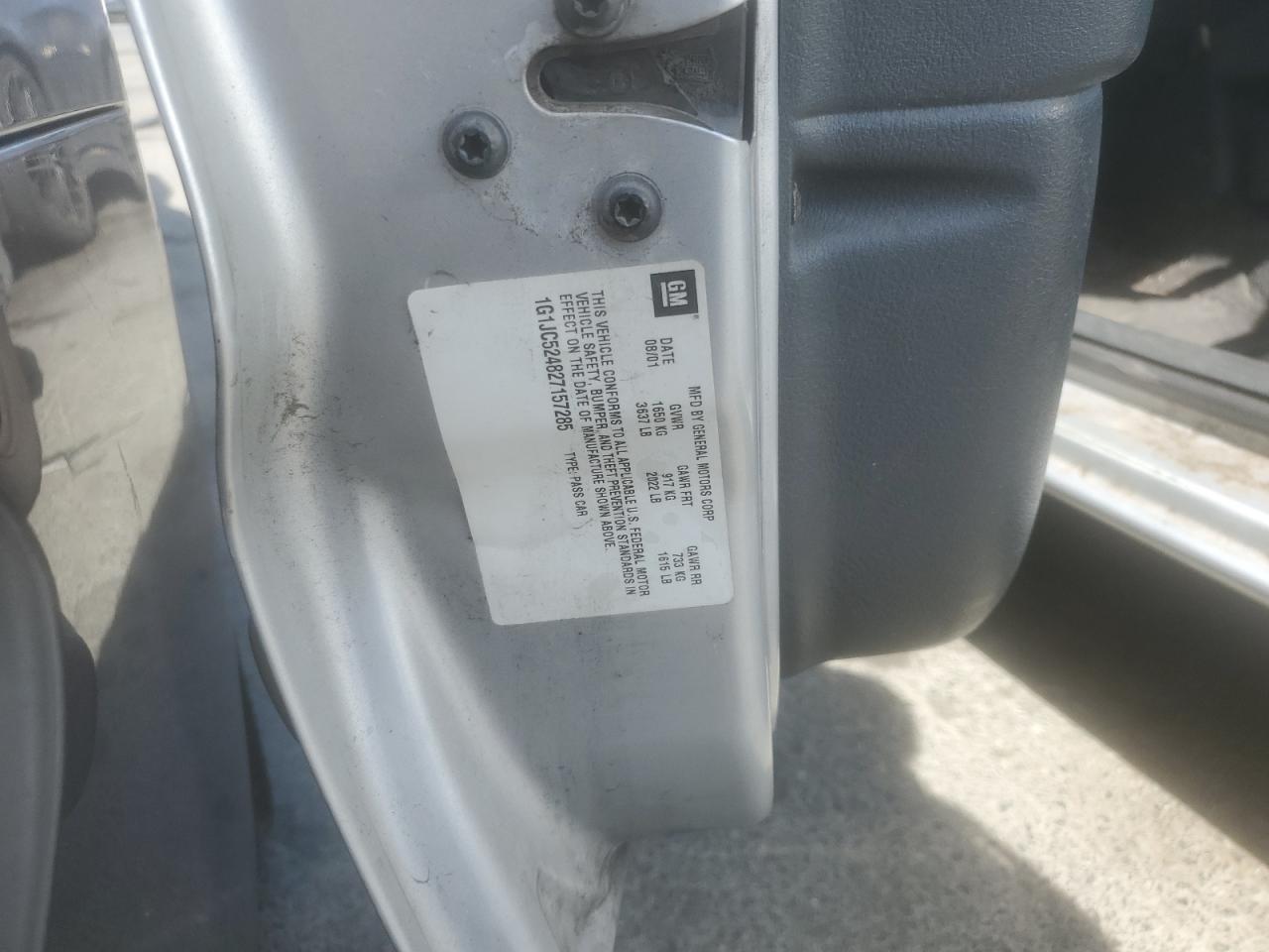 2002 Chevrolet Cavalier Base VIN: 1G1JC524827157285 Lot: 65429454