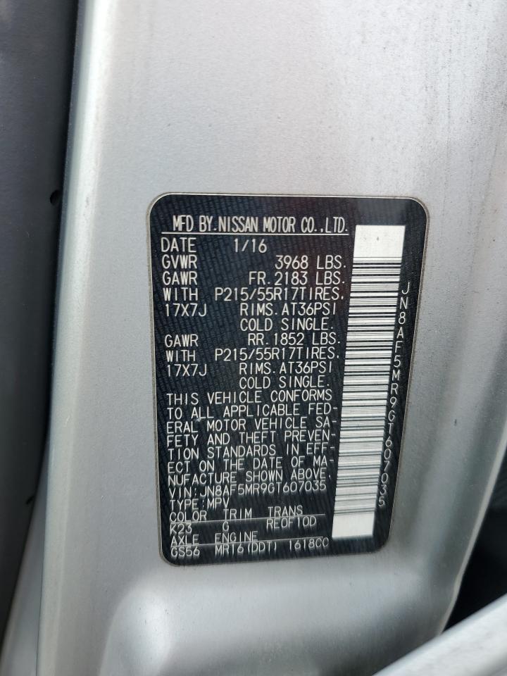 2016 Nissan Juke S VIN: JN8AF5MR9GT607035 Lot: 62864964