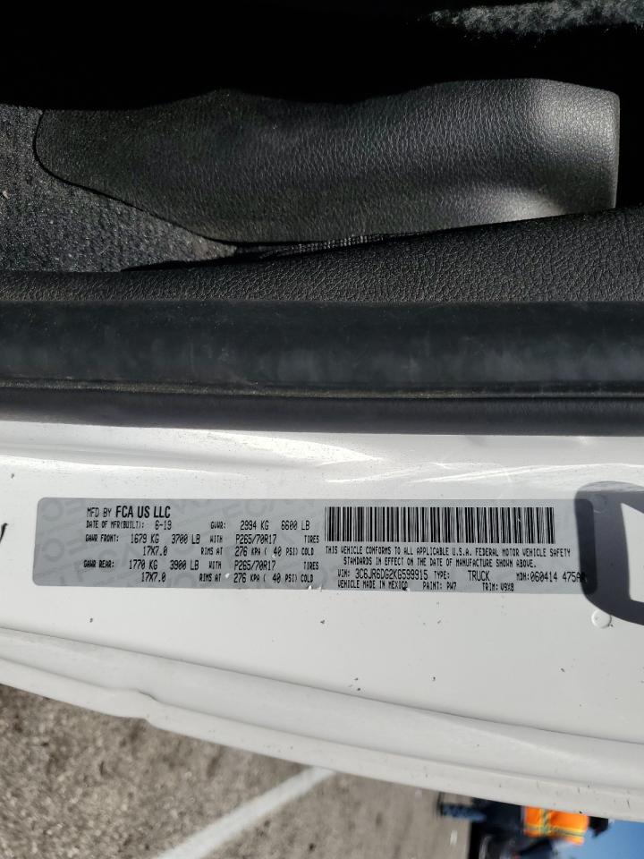 2019 Ram 1500 Classic Tradesman VIN: 3C6JR6DG2KG599915 Lot: 61998914