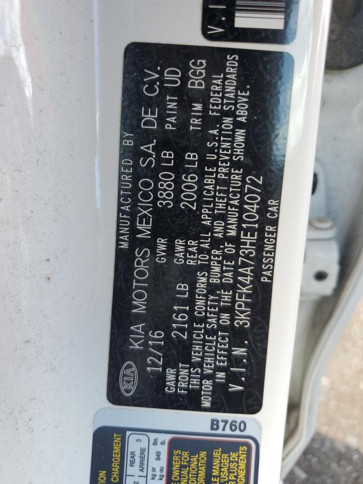 2017 Kia Forte Lx VIN: 3KPFK4A73HE104072 Lot: 63839144