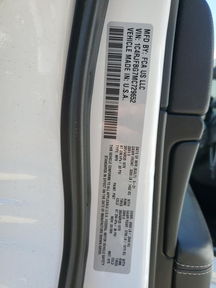 2021 Jeep Grand Cherokee Limited VIN: 1C4RJFBG7MC729652 Lot: 61250594