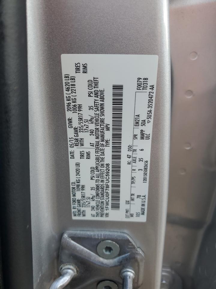 2015 Ford Escape S VIN: 1FMCU0F78FUC59208 Lot: 62802524