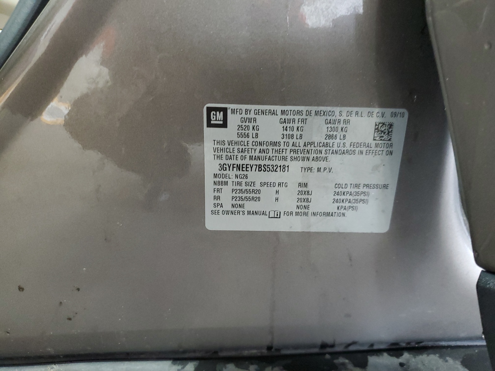 3GYFNEEY7BS532181 2011 Cadillac Srx Performance Collection